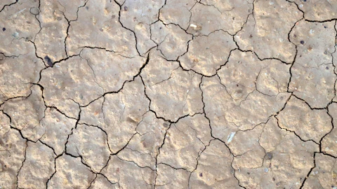 Dry cracked clay soil