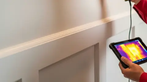 Scanning a painted wall with a thermal tablet